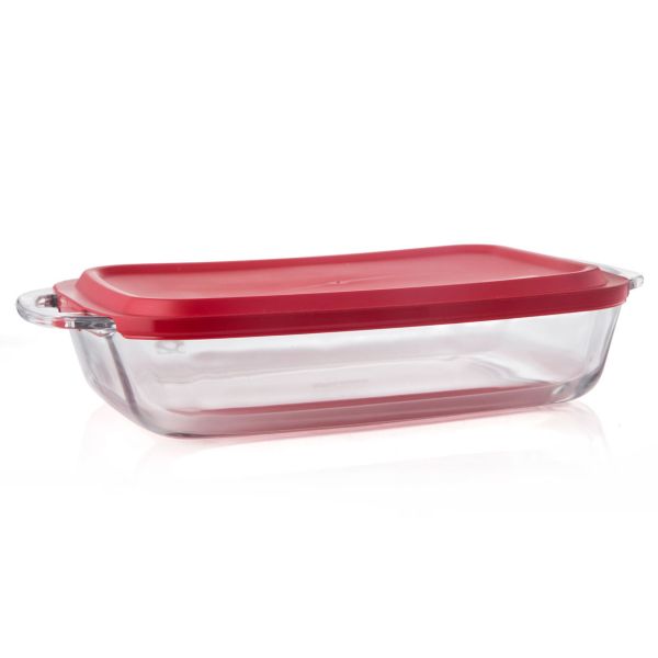 תבנית זכוכית עם מכסה פלסטיק