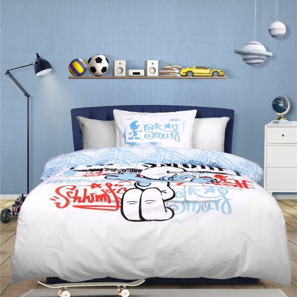 מצעי כותנה לילדים מיטת יחיד 90/200 ס”מ - דרדסים Smurf Artist thumbnail
