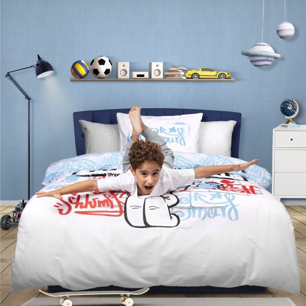 מצעי כותנה לילדים מיטת יחיד 90/200 ס”מ - דרדסים Smurf Artist thumbnail