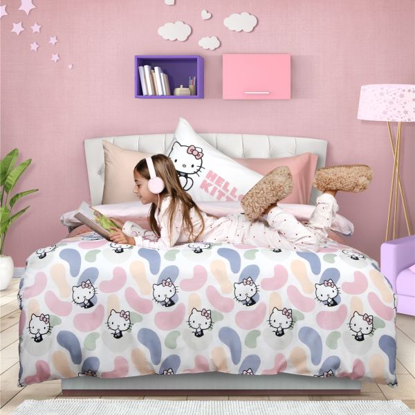 סט מצעי כותנה לילדים Kitty Bean – הלו קיטי