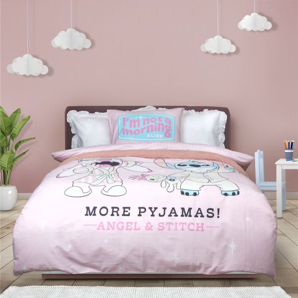 מצעי כותנה לילדים דיסני Less Drama – סטיץ’ ואנג’ל, 144 חוטים