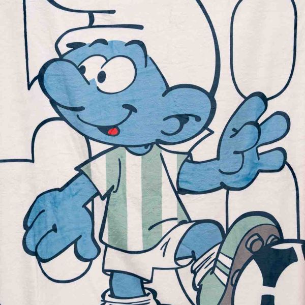 שמיכת מעבר לילדים דרדסים - דגם Smurf Goal