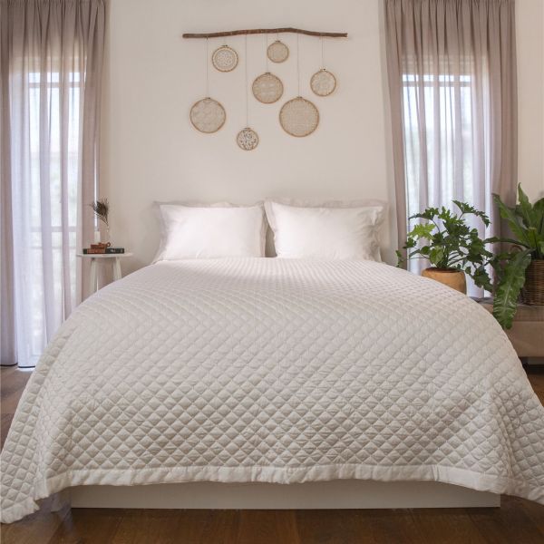 כיסוי מיטה יוקרתי 220/240 ס”מ 5C Beatrice - לבן thumbnail