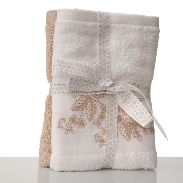 זוג מגבות אורחים כותנה - Abigail