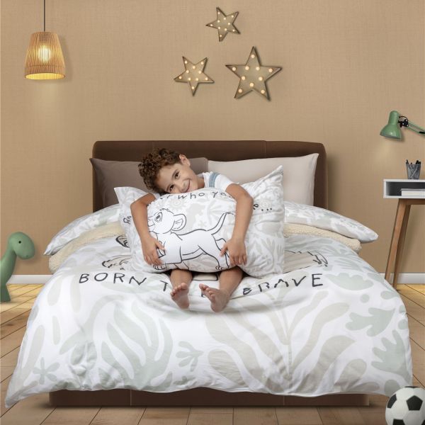 סט מצעי כותנה ג’רסי לילדים - דגם סימבה Brave