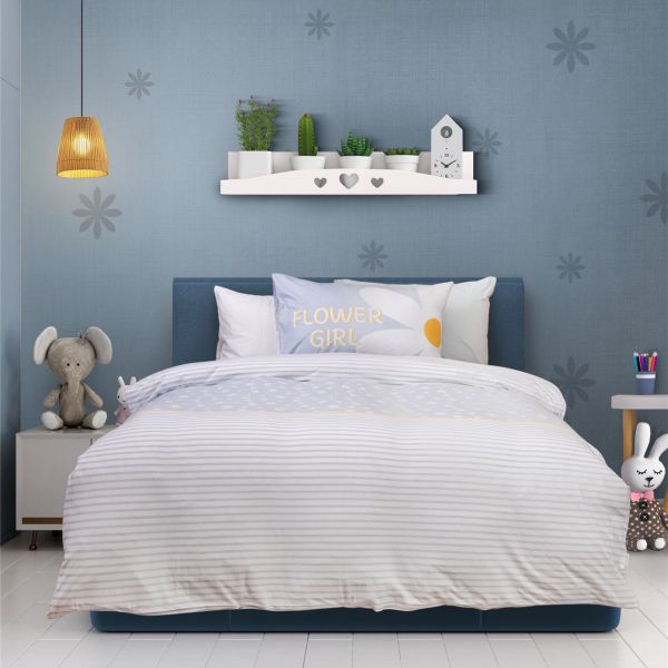 סט מצעי ג׳רסי לילדים – דגם SUNNY FLOWER