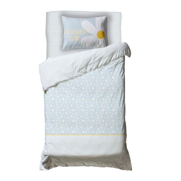 סט מצעי ג׳רסי לילדים – דגם SUNNY FLOWER