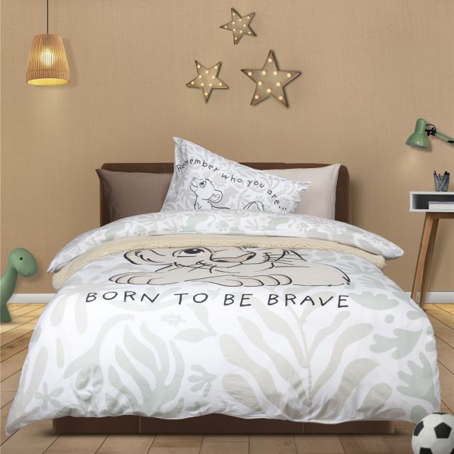 סט מצעי כותנה ג’רסי לילדים - דגם סימבה Brave